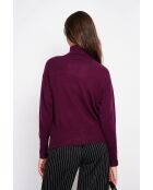 Jersey de cuello alto burdeos