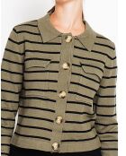 Khakifarbene Strickjacke Audrey