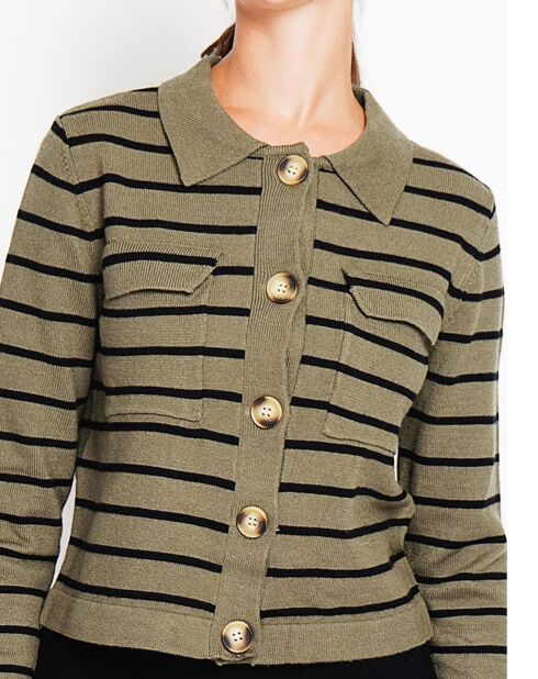 Khakifarbene Strickjacke Audrey