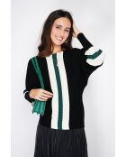 Maglia girocollo nera in misto cashmere
