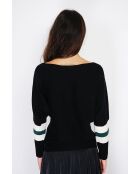 Maglia girocollo nera in misto cashmere