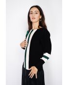 Maglia girocollo nera in misto cashmere
