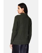 Khakifarbener Pullover mit Stehkragen
