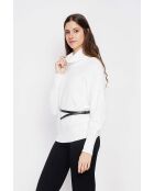 Pull col boule naturel