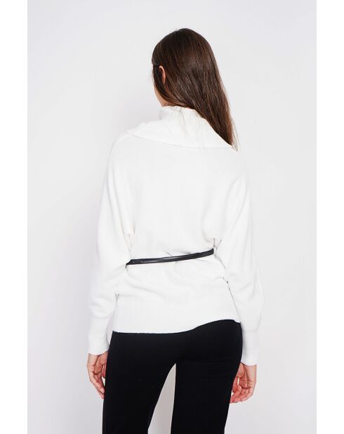 Jersey de cuello redondo natural