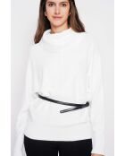 Pull col boule naturel