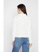 Jersey de cuello alto cruzado natural