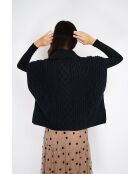Schwarzer großer Kapuzenpullover aus einer Kaschmirmischung