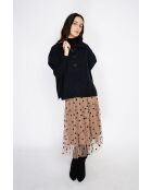 Schwarzer großer Kapuzenpullover aus einer Kaschmirmischung