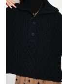 Schwarzer großer Kapuzenpullover aus einer Kaschmirmischung