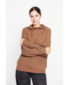 Felpa con cappuccio marrone
