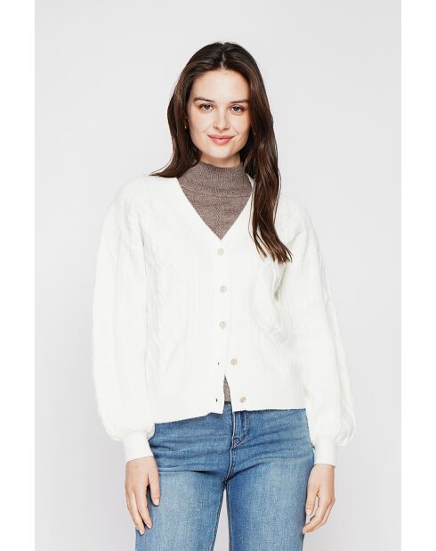 Gilet col v naturel