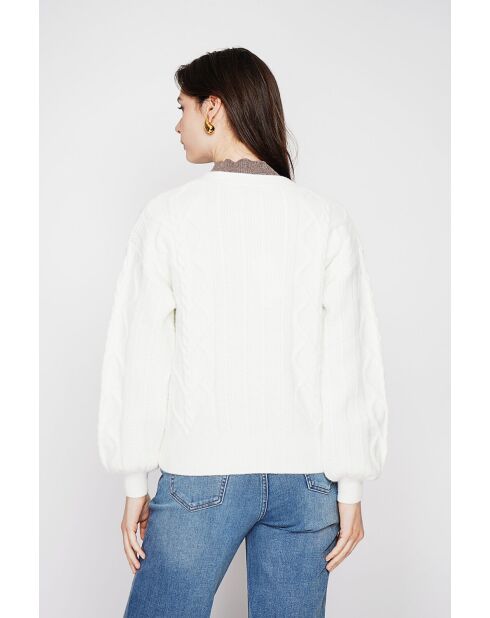 Gilet col v naturel