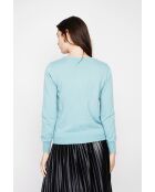 Gilet col ras du cou turquoise
