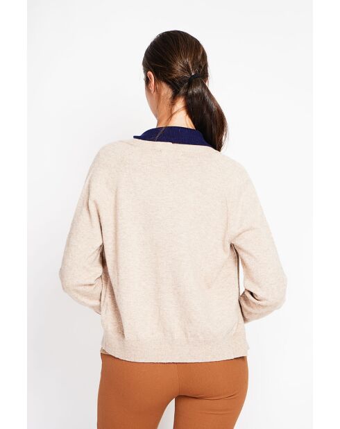 Gilet col ras du cou nougat
