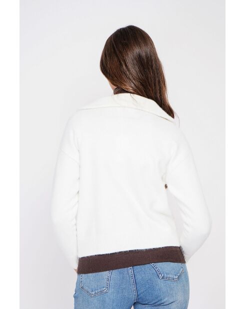 Gilet double col naturel