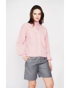 Poederroze vest met v-hals