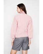 Poederroze vest met v-hals