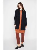 Gilet long à col châle noir
