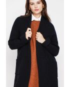 Gilet long à col châle noir