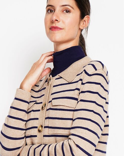 Audrey Nougat-Strickjacke