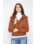 Bruin vest met dubbele kraag