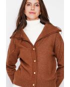 Bruin vest met dubbele kraag