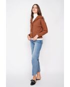 Bruin vest met dubbele kraag