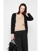 Gilet col v boutonné noir