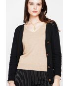 Gilet col v boutonné noir