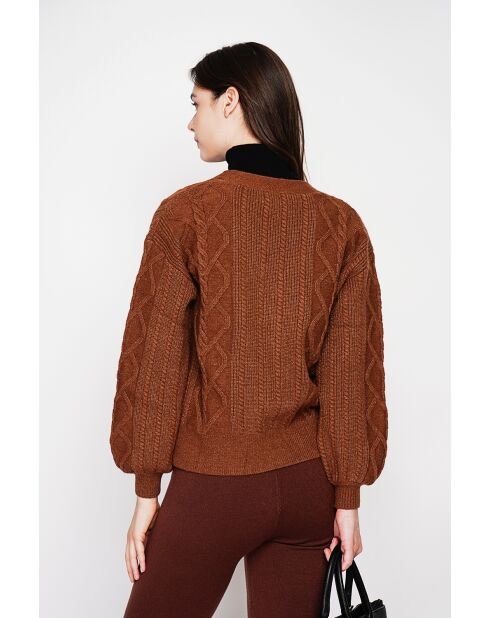 Bruin vest met v-hals