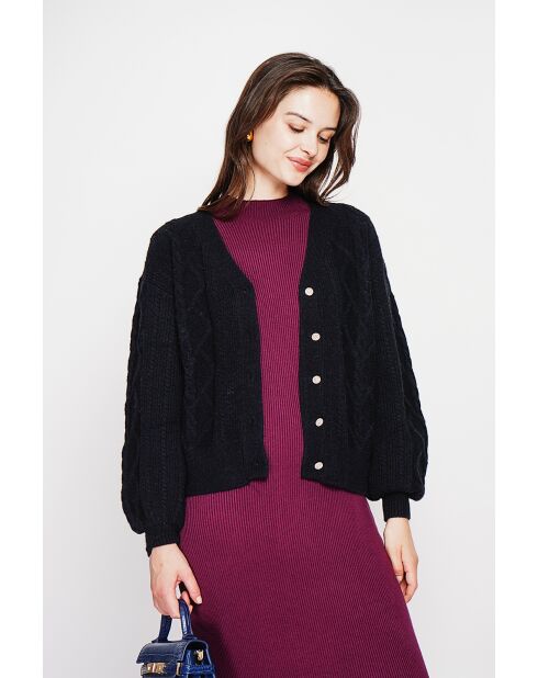 Gilet col v noir