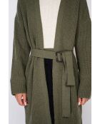 Beatrice khakifarbener Cardigan aus einer Kaschmirmischung
