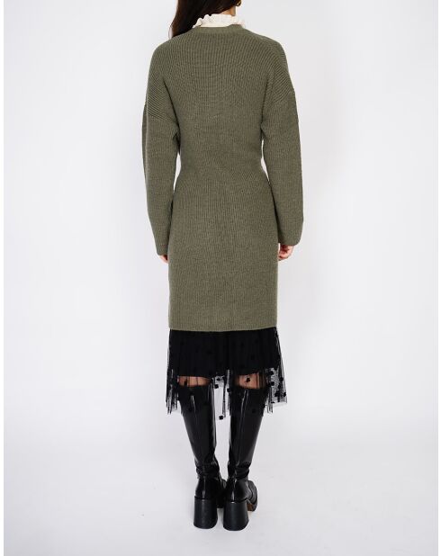Beatrice khakifarbener Cardigan aus einer Kaschmirmischung
