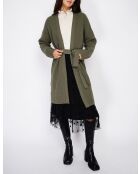 Beatrice khakifarbener Cardigan aus einer Kaschmirmischung