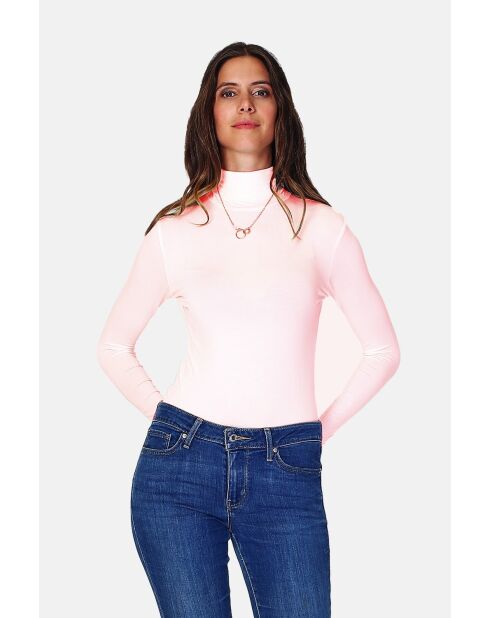 Camiseta interior en mezcla de seda rosa