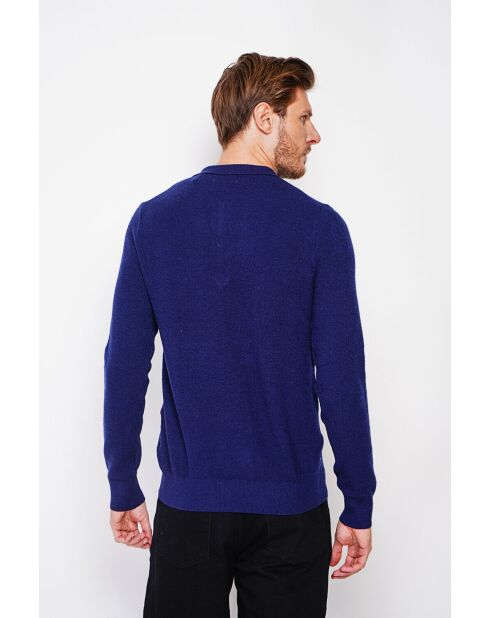 Jersey tipo polo azul medianoche con media cremallera