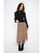 Jersey negro de mezcla de cachemir con cuello alto