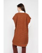 Braunes Poncho-Kleid mit Rundhalsausschnitt