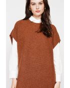 Braunes Poncho-Kleid mit Rundhalsausschnitt