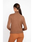 Maglione a collo alto foderato marrone