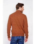 Jersey marrón con cuello camionero