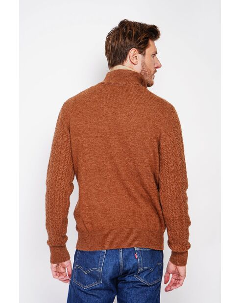 Jersey marrón con cuello camionero