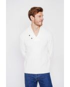 Jersey con cuello de chal natural