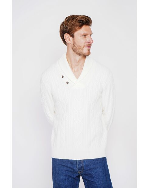 Jersey con cuello de chal natural