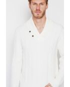 Jersey con cuello de chal natural