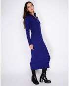 Vestido Eliane en mezcla de cachemir azul medianoche
