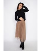 Jersey en mezcla de cachemir con elegantes botones negros