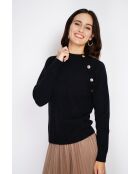 Jersey en mezcla de cachemir con elegantes botones negros