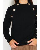 Jersey en mezcla de cachemir con elegantes botones negros